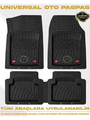 Alberto Rossi Ford Explorer 5 Koltuk Usa 2011-2019 Model Uyumlu 4d Joker Siyah Havuzlu Paspas Universal-Yumuşak Kaymaz Taban