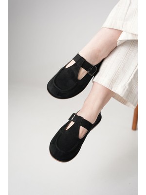 Dadwolf Kadın Süet Tokalı Mary Jane Loafer Babet – Günlük Rahat Yeni Sezon Düz Taban Kemer Toka Detaylı