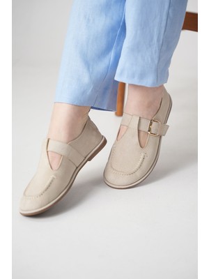 Dadwolf Kadın Süet Tokalı Mary Jane Loafer Babet – Günlük Rahat Yeni Sezon Düz Taban Kemer Toka Detaylı