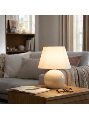 Homing Carpi Küre Metal Krem Kumaş Abajur