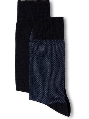 Kiğılı 2'li Pamuklu Likralı Esnek Desenli Ince Çorap Seti