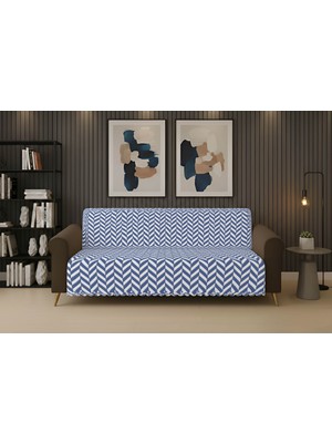 Dinarsu Kaydırmaz Koltuk Örtüsü 175X220 Ege Mavi