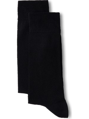 Kiğılı 2'li Pamuklu Likralı Esnek Desenli Ince Çorap Seti