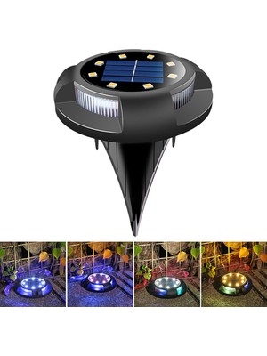 Die Grup 4 Lü Solar Panelli Kazıklı Zemin Solar Ledi 8+4 LED Rgb
