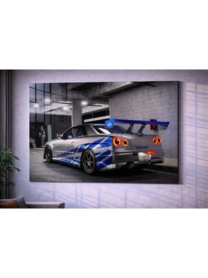 Özgül Reklam Pleksi Tablo | Nissan Skyline - Hızlı ve Öfkeli | 3 mm Pleksi Baskı | Ultra Hd Parlak Duvar Tablosu