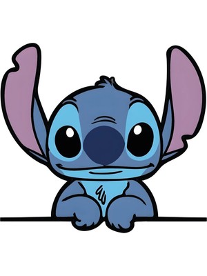 Özgül Reklam Stitch Sticker 13,5X12,5 Su Geçirmez Yüksek Çözünürlüklü Araba Laptop Oto Motor Kask Duvar Sticker