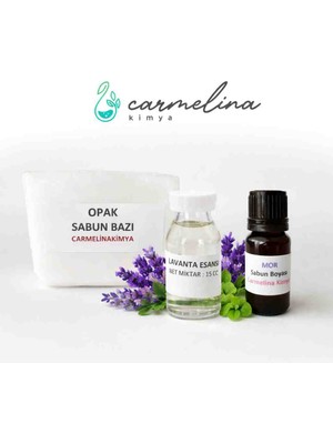 Carmelina Opak Sabun Yapim Seti- Lavanta Esansi- Mor Sabun Boyası