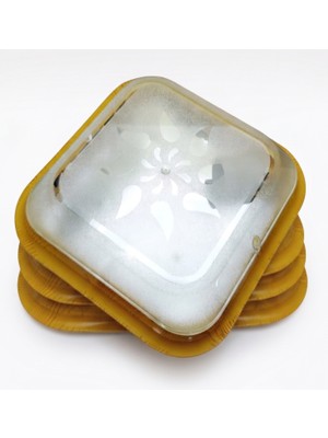 İNWATT 1 Adet Dekoratif Kare Tavan Armatürü Glop Meşe Rengi