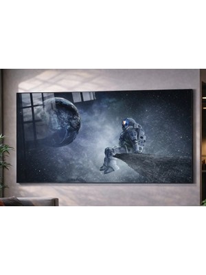 Özgül Reklam Pleksi Tablo | Astronot Uzay Ay | 3 mm Pleksi Baskı | Ultra Hd Parlak Duvar Tablosu