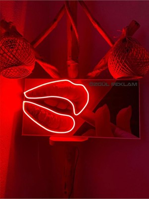 Özgül Reklam Dudak Neon  LED Tablo / Neon LED Tabela / Neon LED  / Dudak LED Tablo / Dudak Neon Duvar Tablo