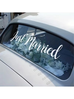Özgül Reklam Just Married Araba Yazısı Düğün Yazı Araba Sticker Araç Sticker / Motor Sticker