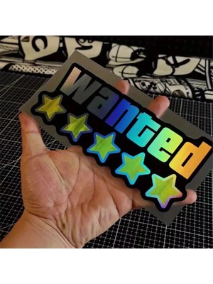 Özgül Reklam Wanted Parlak Sticker Araba Sticker / Motor Sticker / Laptop Sticker
