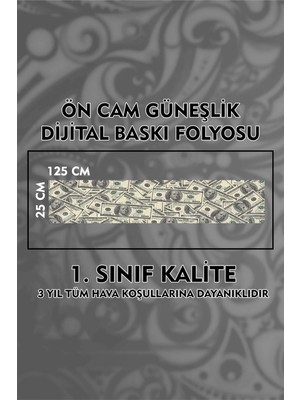 Özgül Reklam Dolar Araç Ön Cam Güneşlik Dijital Baskı Folyo / Dijital Baskı / Yapışkanlı Folyo / Araç Sticker