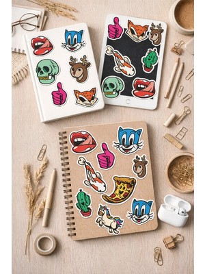 Özgül Reklam Su Geçirmez Sticker Seti – Tablet, Defter, Notebook, Ajanda Kitap Uyumlu Etiket - Etiket Seti
