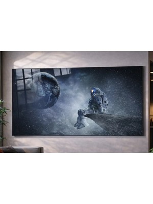 Özgül Reklam Pleksi Tablo | Astronot Uzay Ay | 3 mm Pleksi Baskı | Ultra Hd Parlak Duvar Tablosu