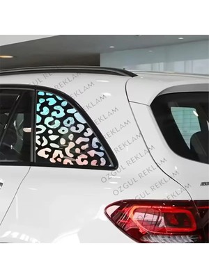 Özgül Reklam Leopar Desen Kelebek Cam Sticker Araba Cam Sticker Araba Sticker / Motor Sticker / Laptop Sticker