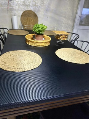 Özgül Reklam Masa Kaplama / Karbon Fiber Folyo Kaplama / Yemek Masası Kaplama