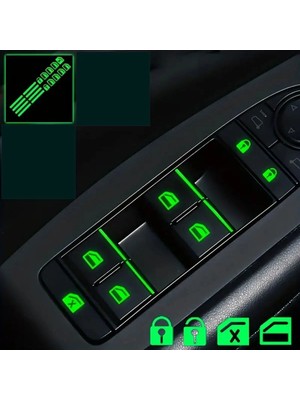 Özgül Reklam Karanlıkta Işık Veren Parlayan Araç Iç Buton Sticker Seti – Lümen Floresan Folyo ( 4 Kapı Set )