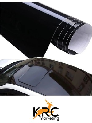 Özgül Reklam Cam Tavan Parlak Siyah Piano Black Kaplama Folyosu 100CMX200CM