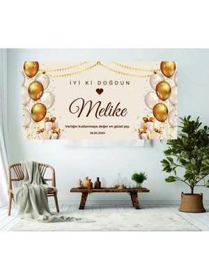 Özgül Reklam Kişiye Özel Doğum Günü Happy Birthday Afiş Duvar Pankart 100X50 cm