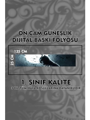 Özgül Reklam Batman Ön Cam Güneşlik Folyo / Dijital Baskı / Yapışkanlı Folyo / Araç Sticker