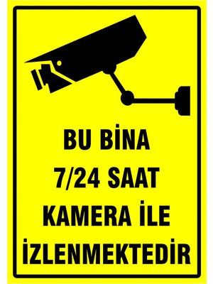 Özgül Reklam "bu Bina 7/24 Saat Kamera ile Izlenmektedir - A4 Folyo Baskı Sticker 16X24 cm