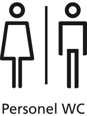 Özgül Reklam Personel Wc Tuvalet Folyo Dijital Baskı Etiket (Sticker) Kapı Üzeri Kendinden Yapışkanlı Pictogram