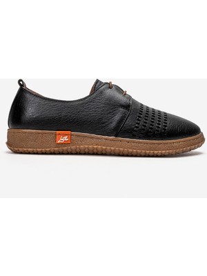 Dericlub Kadın Comfort Günlük Loafer Ayakkabı Gerçek Deri Pn 2087 Siyah