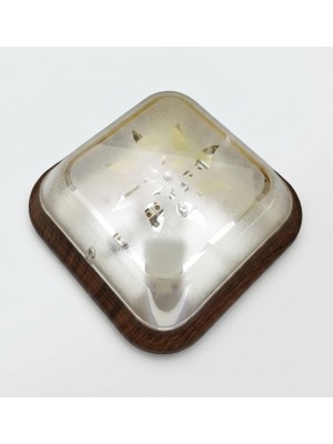 İNWATT 1 Adet Dekoratif Kare Tavan Armatürü Glop Ceviz Rengi