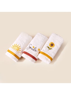 Evidea Soft Sun 3'lü Kutulu Hediyelik Havlu Seti - Ekru - 30X50 cm