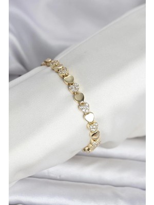 Butik Pirinç Gold Renk Kalpli Model Kadın Bileklik