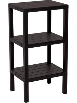 Die Grup 3 Raflı Siyah Modüler Ünite Plastik 38X29X74 cm (5501)