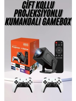 Esplendor Çift Kollu Game Box Projeksiyon Cihazı Kumandalı Android Tv Dahili Hoparlör