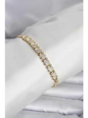 Butik Xuping Model Zirkon Taşlı Gold Renk Kadın Bileklik