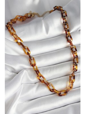 Esplendor Leopar Desenli Mika Zincir Kadın Kolye