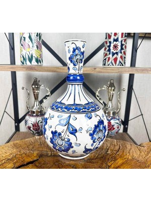 Çini Evi Mavi Hatayi Motifli Iznik Çini Vazo