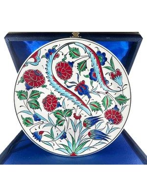 Çini Evi Kültürel Hediye – Nar ve Mavi Lale Desenli Iznik Çini Tabak