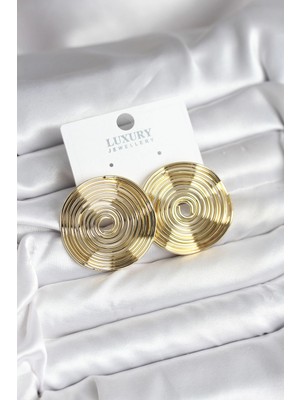 Esplendor Pirinç Gold Renk Circle Model Kadın Küpe