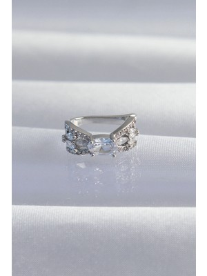 Esplendor Pirinç Gümüş Renk Zirkon Taş Kaplama Earcuff Küpe