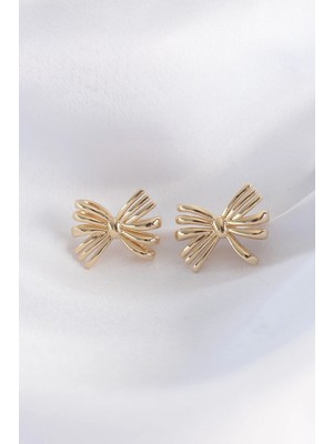 Esplendor Pirinç Gold Renk Fiyonk Küpe