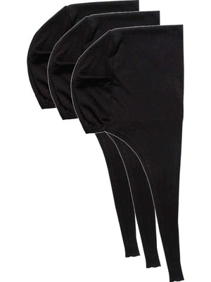 Toyigoo 3 Adet Tesettür Bone Bağcıklı Likralı Siyah TYG-84037RS