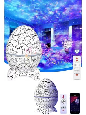 Toyigoo Bluetooth Hoparlör Dinozor Yumurtası Gece Masa Lambası Projektör