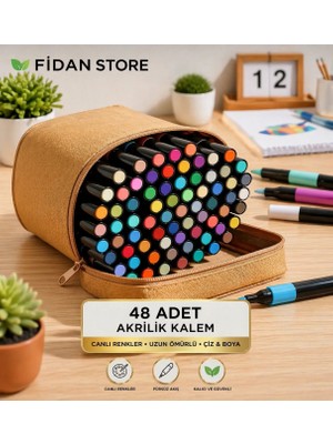 Fidanx Akrilik Kalem Marker Kalem Seti Boya Kalem Seti 48 Renk