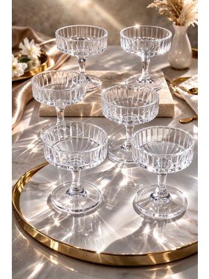 PremiumPort Şık 6'lı Minik Ayaklı Kahve Yanı Lokumluk Seti, 50ML, Zarif Tasarım