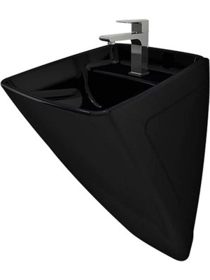 Bocchı Fırenze Asma Monoblok Lavabo - Parlak Siyah