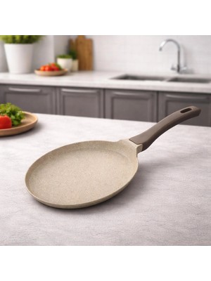 Lavonni CremaCast 26 cm Döküm Krep Tava Cappucıno – Yanmaz Yapışmaz, Eşit Isı Dağılımlı Profesyonel Krep & Pankek Tavası