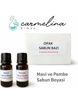 Carmelina Opak Sabun Bazı- Mavi ve Pembe Sabun Boyasi Paketi