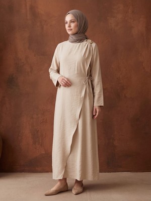 Miostil Omuz Pile Toka Detaytensel  Elbise-Taş