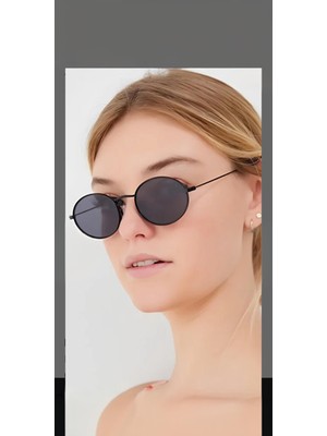 Macerati, Elips Unisex Siyah Oval Çerçeve Güneş Gözlüğü,gözlük Kabı Hediyeli