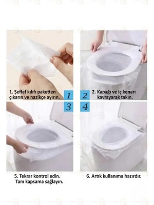MAİN SHOP 10 Adet Kullan At Şeffaf Klozet Kapağı Kılıfı Hijyenik M-121